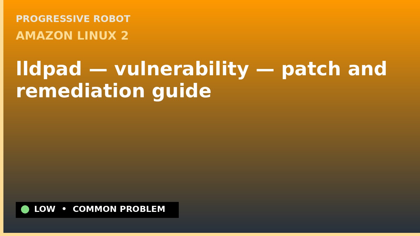 Amazon Linux 2 — lldpad — vulnerability — patch and remediation guide — diagnosis and fix on Amazon Linux 2