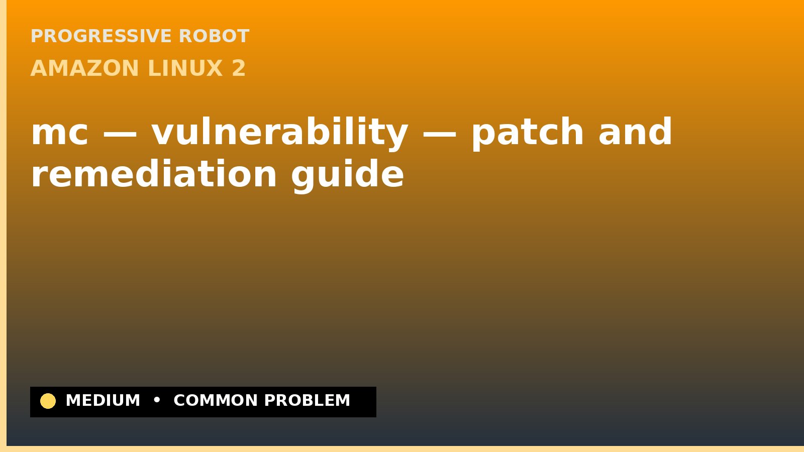 Amazon Linux 2 — mc — vulnerability — patch and remediation guide — diagnosis and fix on Amazon Linux 2
