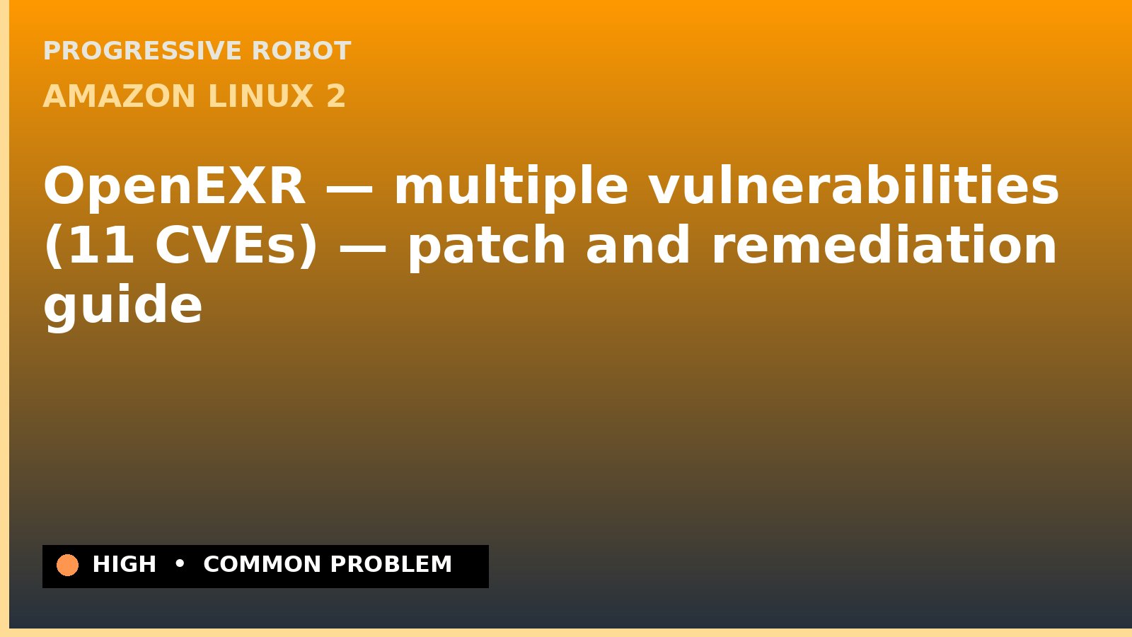 Amazon Linux 2 — OpenEXR — multiple vulnerabilities (11 CVEs) — patch and remediation guide — diagnosis and fix on Amazon Linux 2