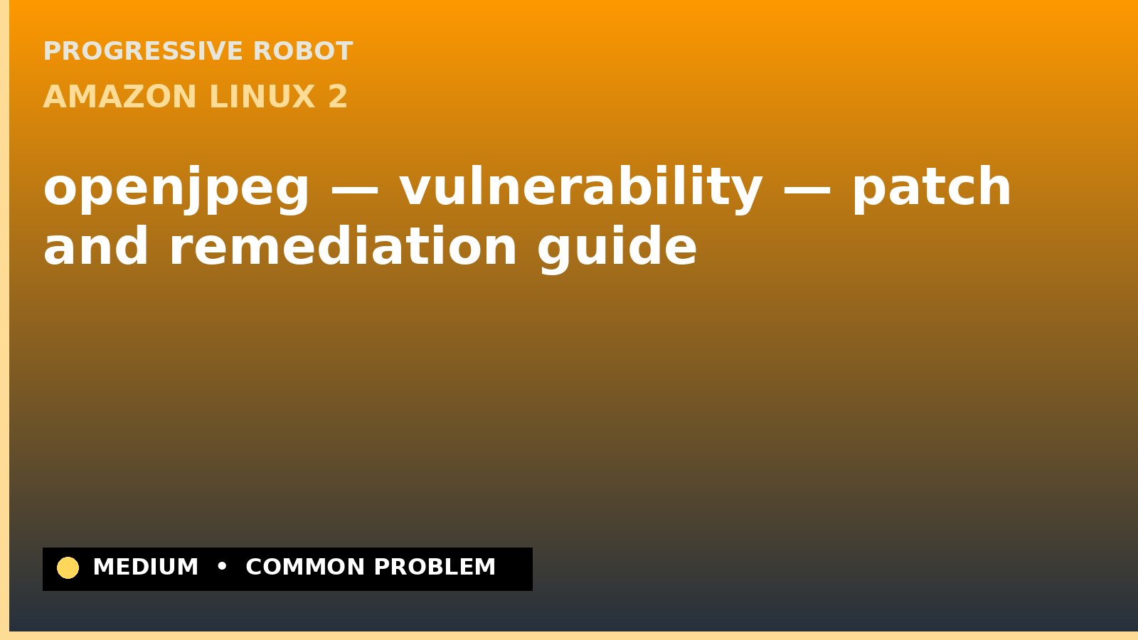Amazon Linux 2 — openjpeg — vulnerability — patch and remediation guide — diagnosis and fix on Amazon Linux 2