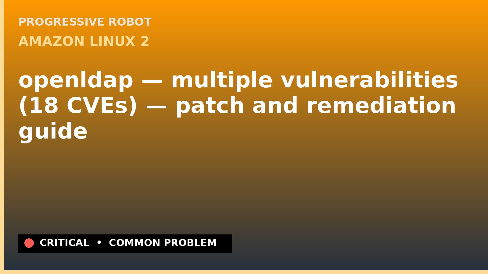 Amazon Linux 2 — openldap — multiple vulnerabilities (18 CVEs) — patch and remediation guide — diagnosis and fix on Amazon Linux 2