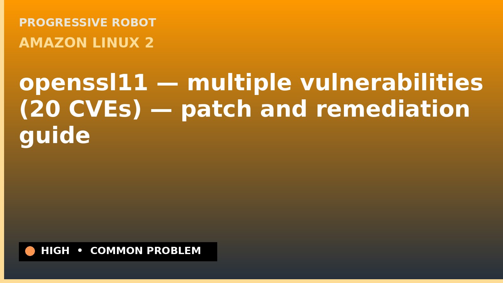 Amazon Linux 2 — openssl11 — multiple vulnerabilities (20 CVEs) — patch and remediation guide — diagnosis and fix on Amazon Linux 2