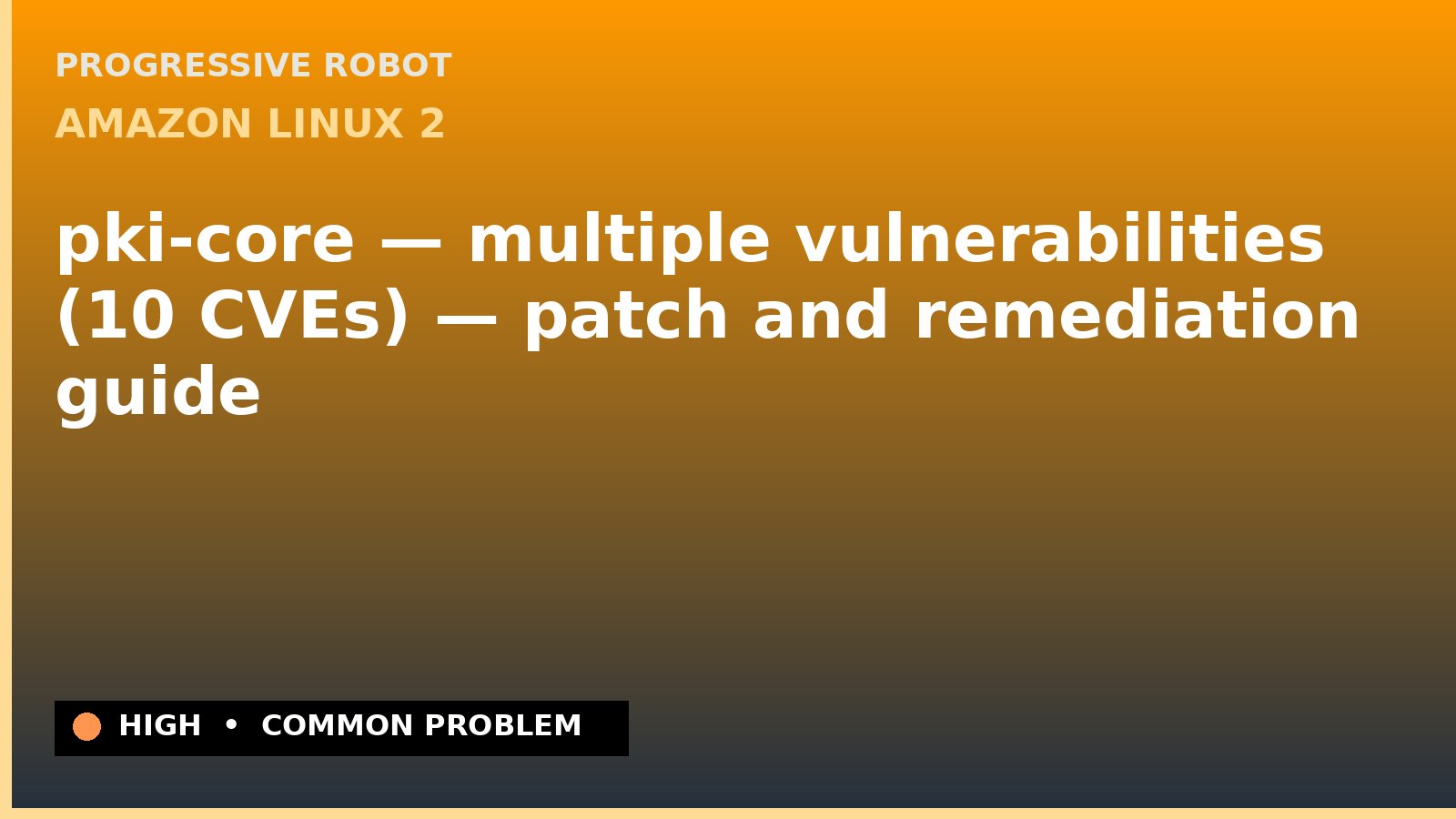 Amazon Linux 2 — pki-core — multiple vulnerabilities (10 CVEs) — patch and remediation guide — diagnosis and fix on Amazon Linux 2