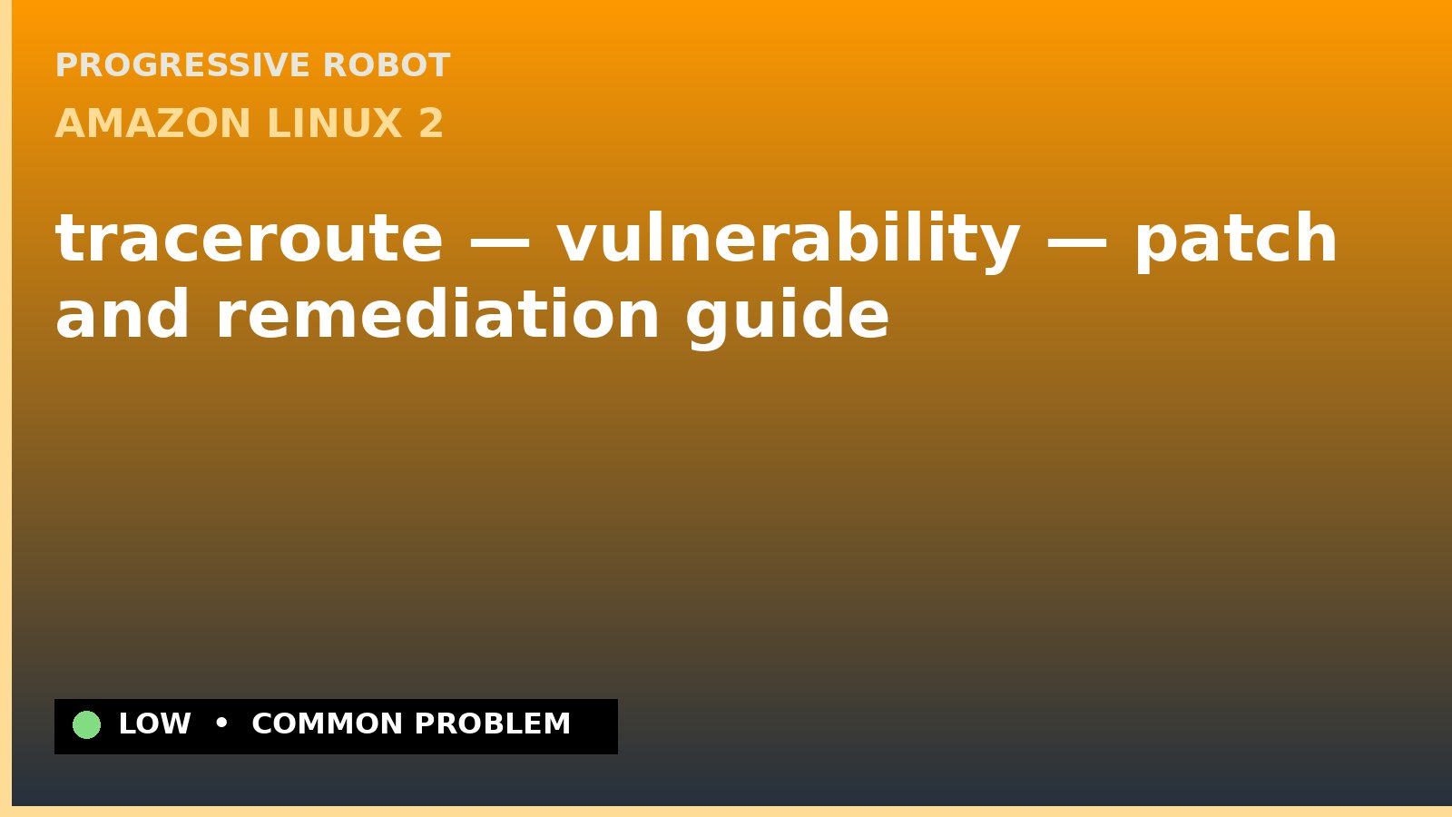 Amazon Linux 2 — traceroute — vulnerability — patch and remediation guide — diagnosis and fix on Amazon Linux 2