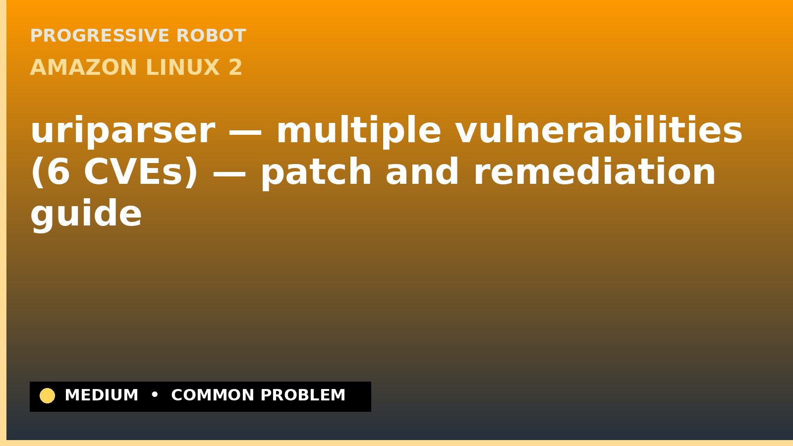 Amazon Linux 2 — uriparser — multiple vulnerabilities (6 CVEs) — patch and remediation guide — diagnosis and fix on Amazon Linux 2