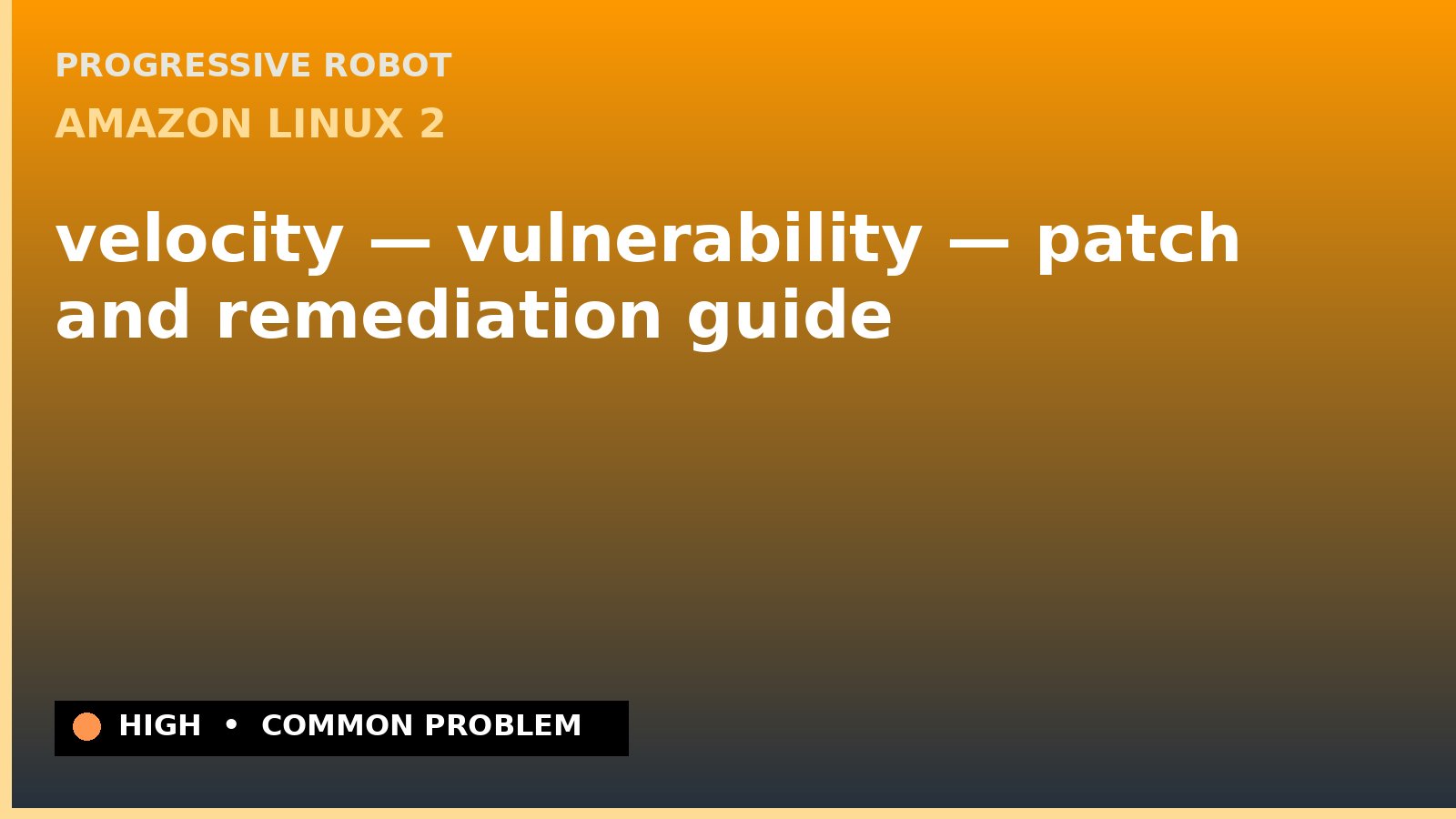 Amazon Linux 2 — velocity — vulnerability — patch and remediation guide — diagnosis and fix on Amazon Linux 2