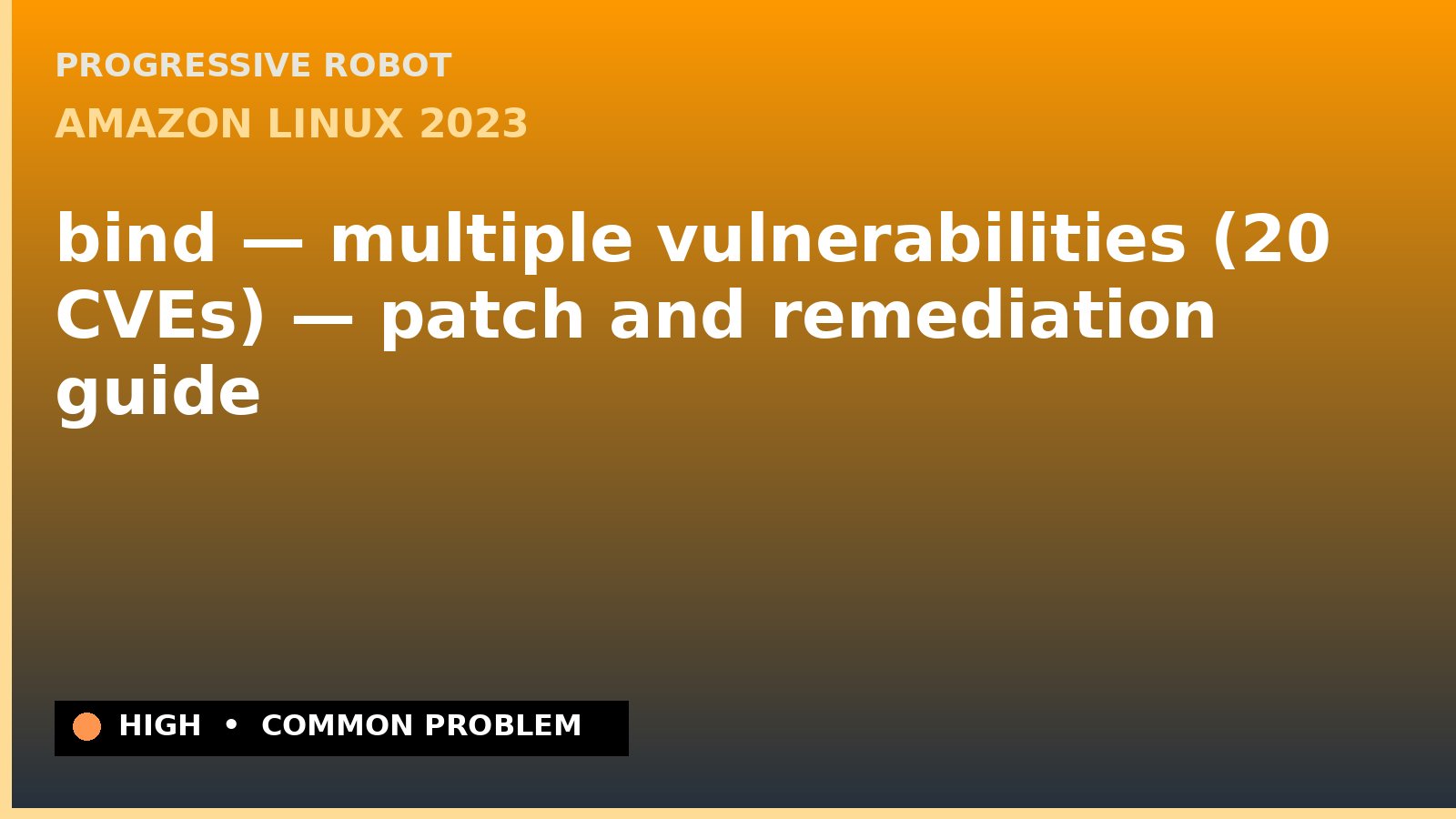 Amazon Linux 2023 — bind — multiple vulnerabilities (20 CVEs) — patch and remediation guide — diagnosis and fix on Amazon Linux 2023