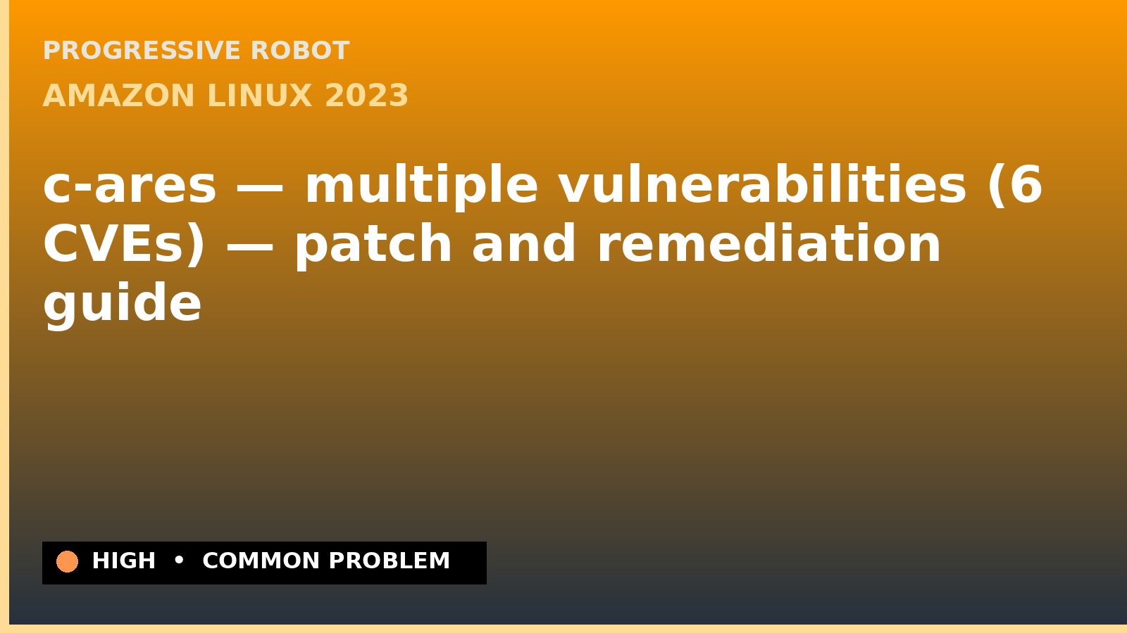 Amazon Linux 2023 — c-ares — multiple vulnerabilities (6 CVEs) — patch and remediation guide — diagnosis and fix on Amazon Linux 2023