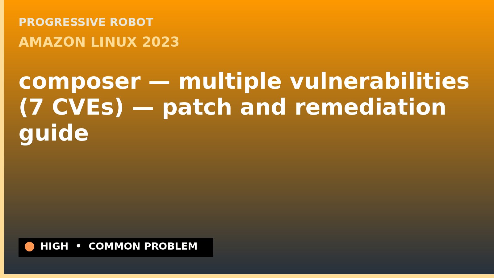 Amazon Linux 2023 — composer — multiple vulnerabilities (7 CVEs) — patch and remediation guide — diagnosis and fix on Amazon Linux 2023