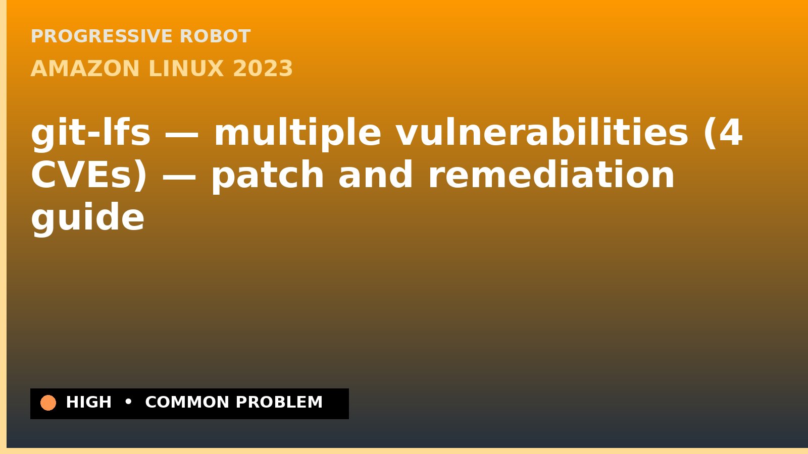 Amazon Linux 2023 — git-lfs — multiple vulnerabilities (4 CVEs) — patch and remediation guide — diagnosis and fix on Amazon Linux 2023