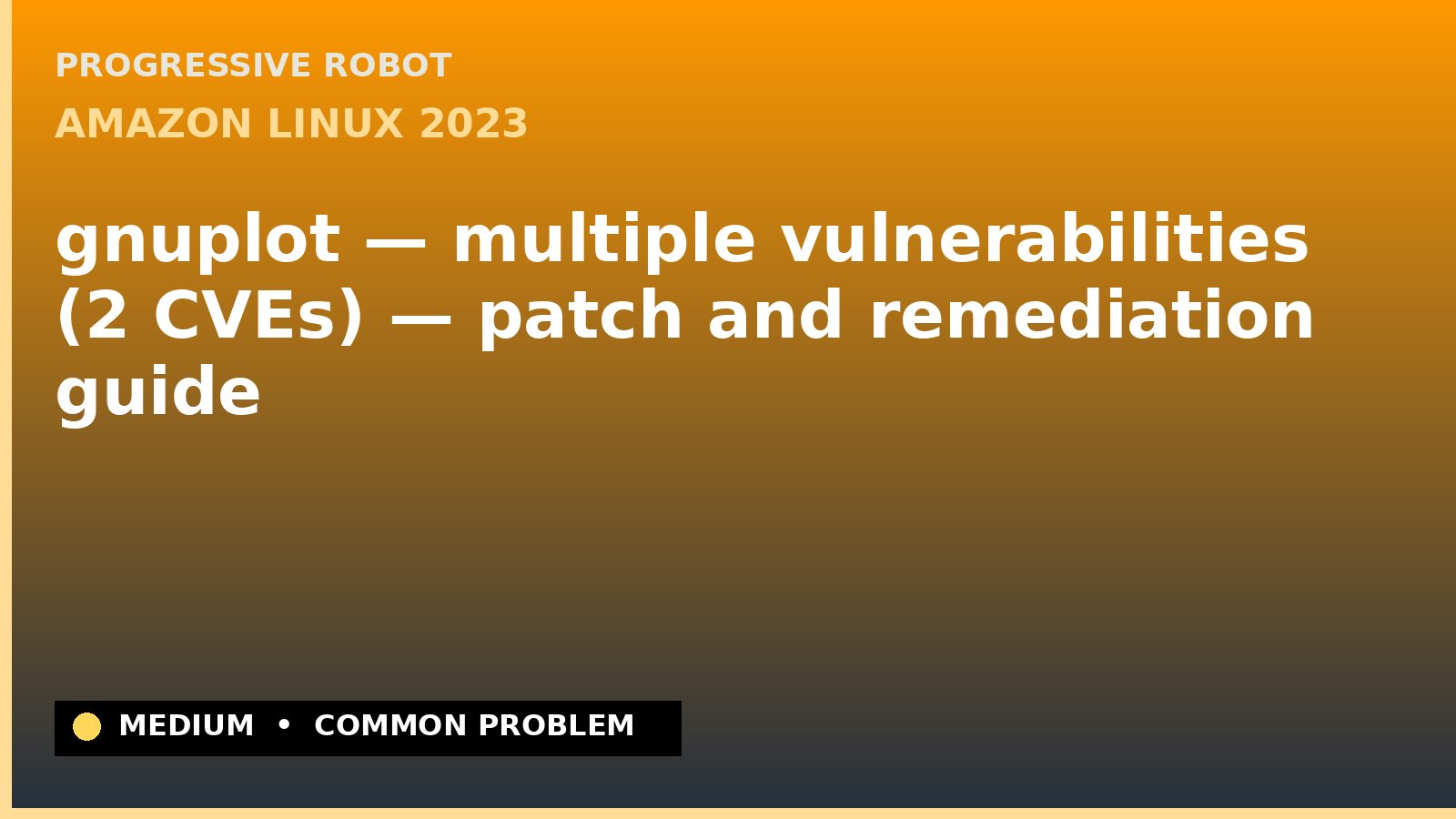 Amazon Linux 2023 — gnuplot — multiple vulnerabilities (2 CVEs) — patch and remediation guide — diagnosis and fix on Amazon Linux 2023