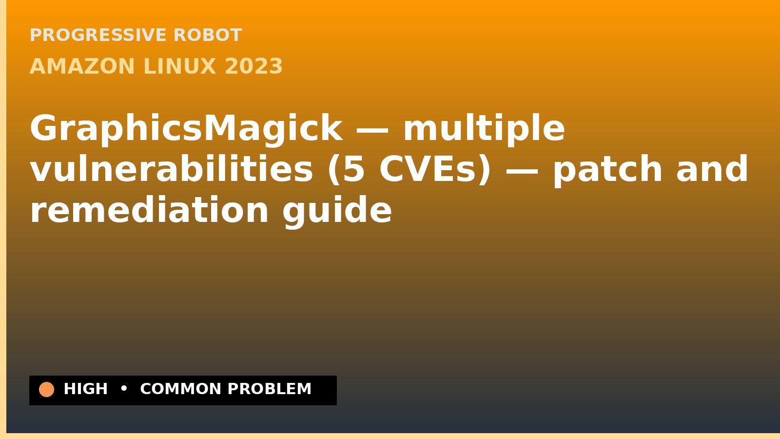 Amazon Linux 2023 — GraphicsMagick — multiple vulnerabilities (5 CVEs) — patch and remediation guide — diagnosis and fix on Amazon Linux 2023
