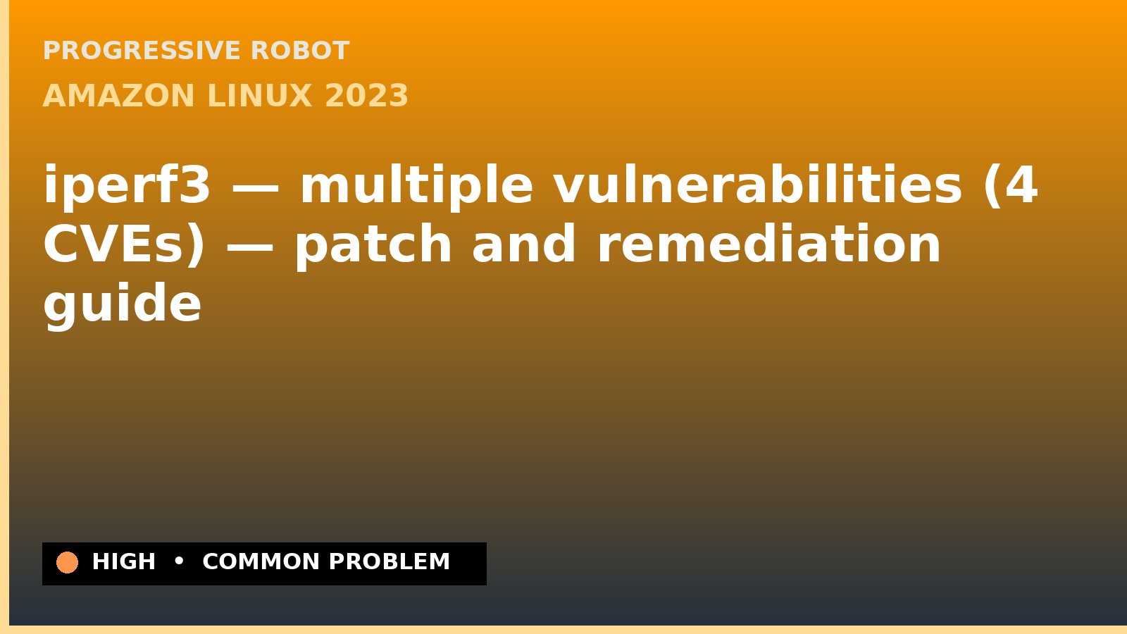 Amazon Linux 2023 — iperf3 — multiple vulnerabilities (4 CVEs) — patch and remediation guide — diagnosis and fix on Amazon Linux 2023