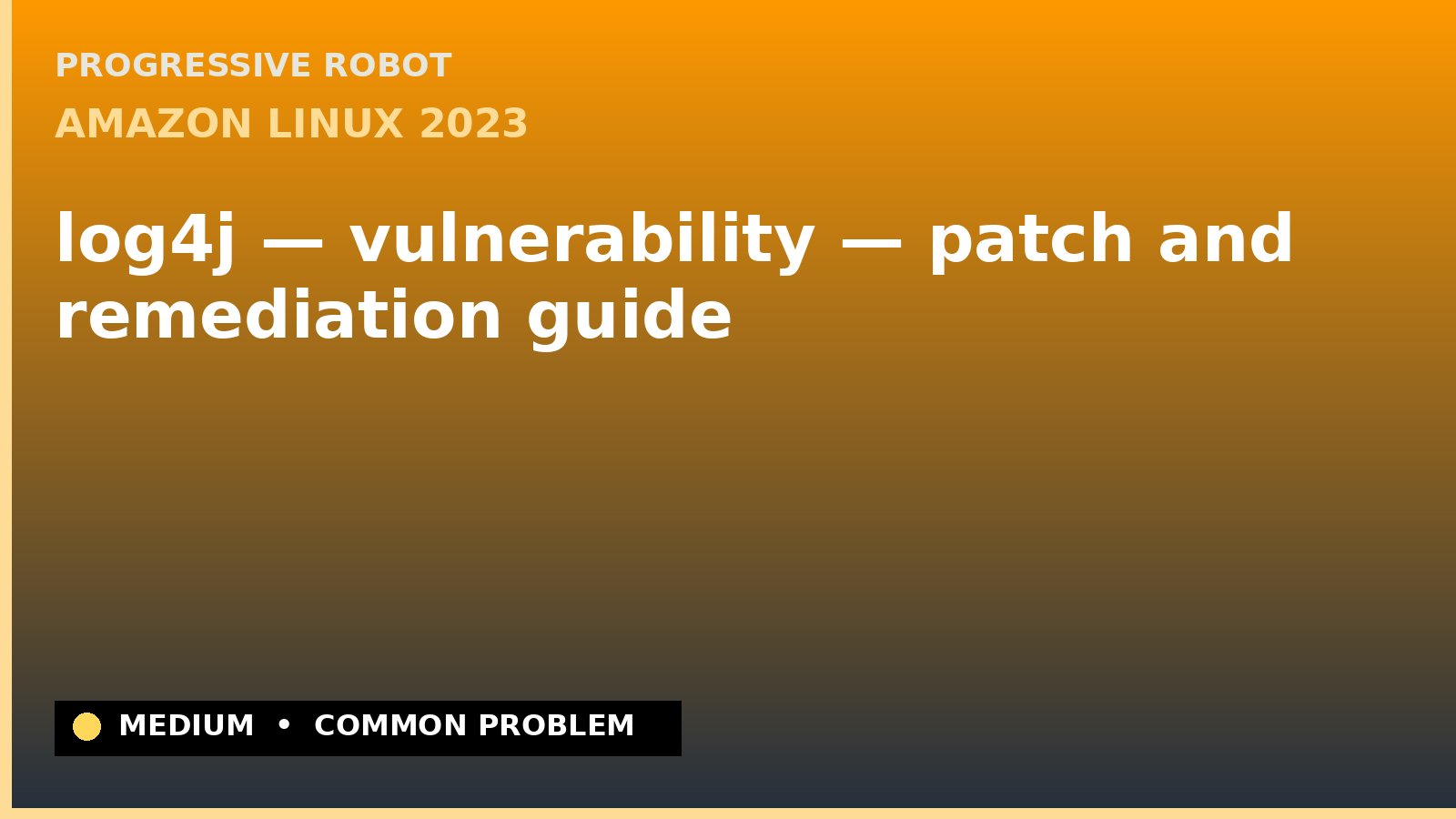 Amazon Linux 2023 — log4j — vulnerability — patch and remediation guide — diagnosis and fix on Amazon Linux 2023