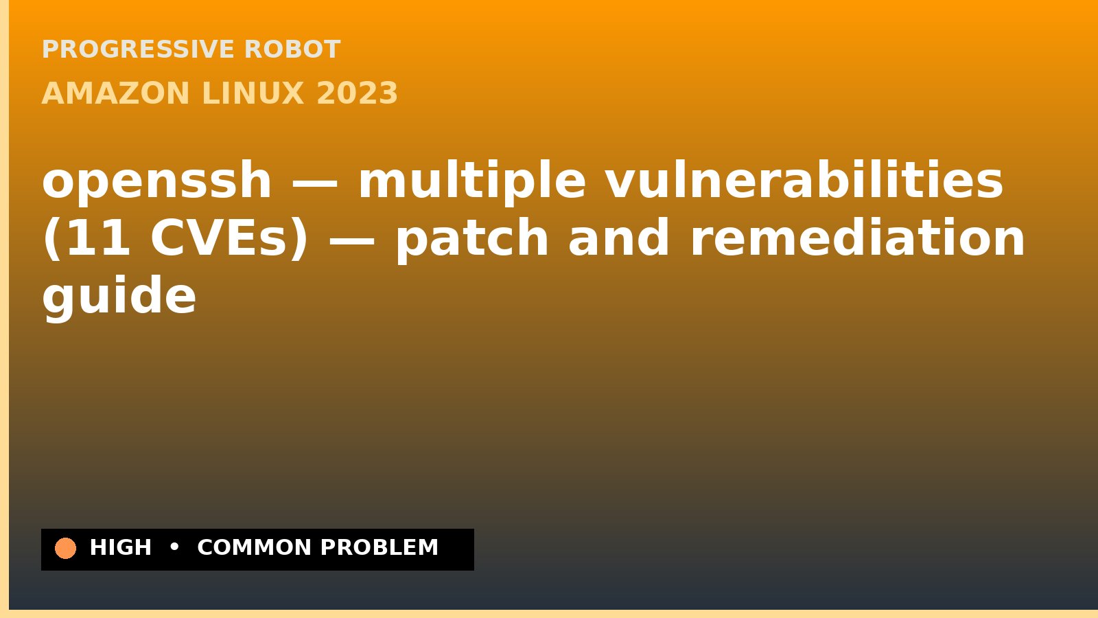Amazon Linux 2023 — openssh — multiple vulnerabilities (11 CVEs) — patch and remediation guide — diagnosis and fix on Amazon Linux 2023