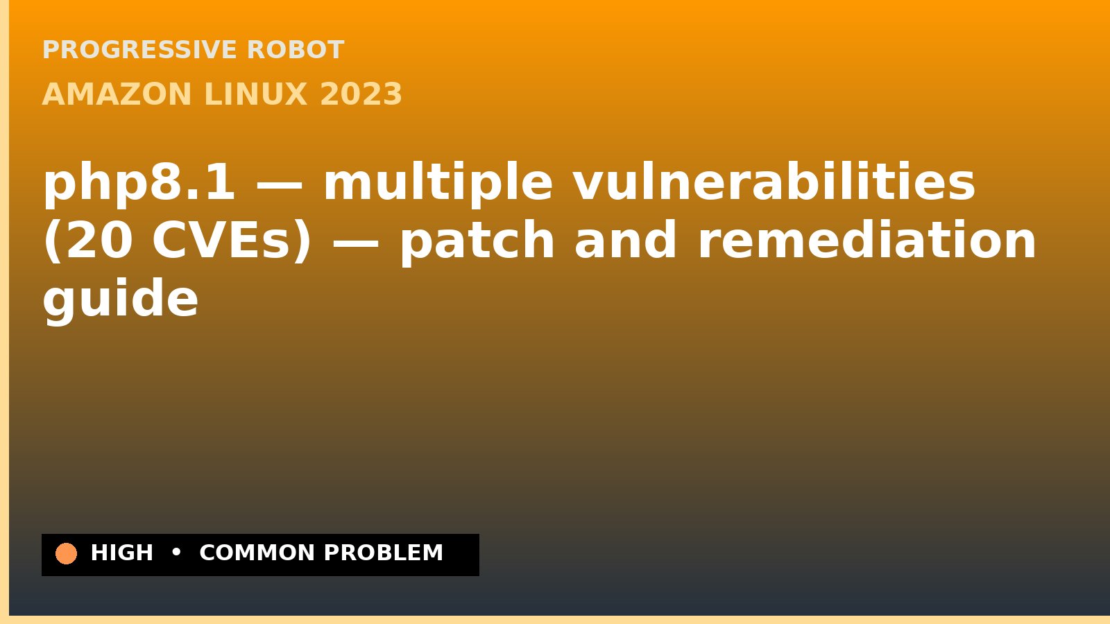 Amazon Linux 2023 — php8.1 — multiple vulnerabilities (20 CVEs) — patch and remediation guide — diagnosis and fix on Amazon Linux 2023