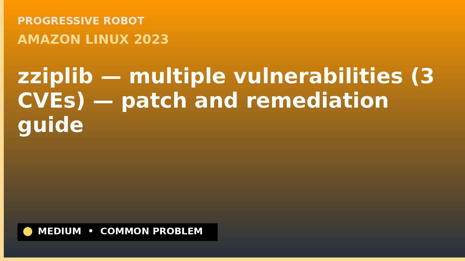 Amazon Linux 2023 — zziplib — multiple vulnerabilities (3 CVEs) — patch and remediation guide — diagnosis and fix on Amazon Linux 2023