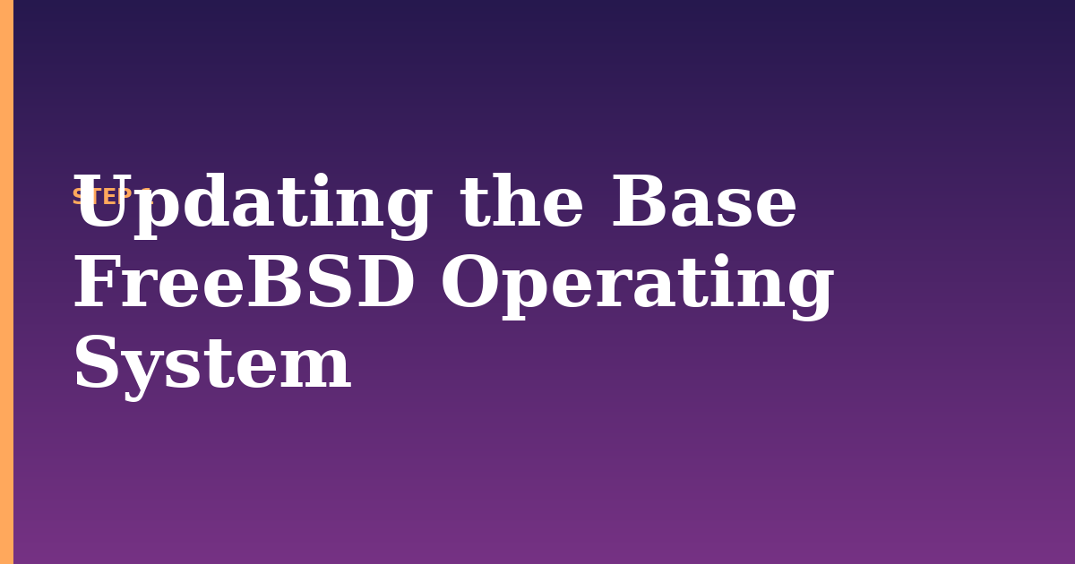 freebsd illustration for: Updating the Base FreeBSD Operating System
