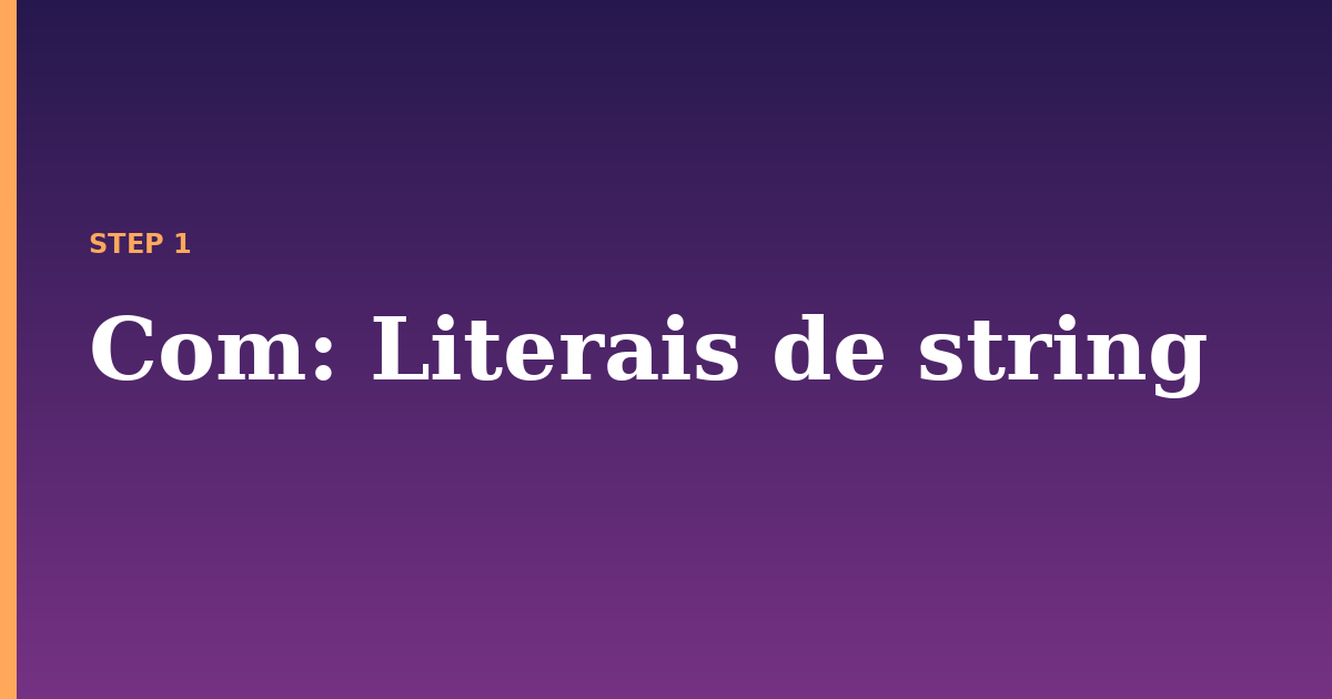 com illustration for: Literais de string