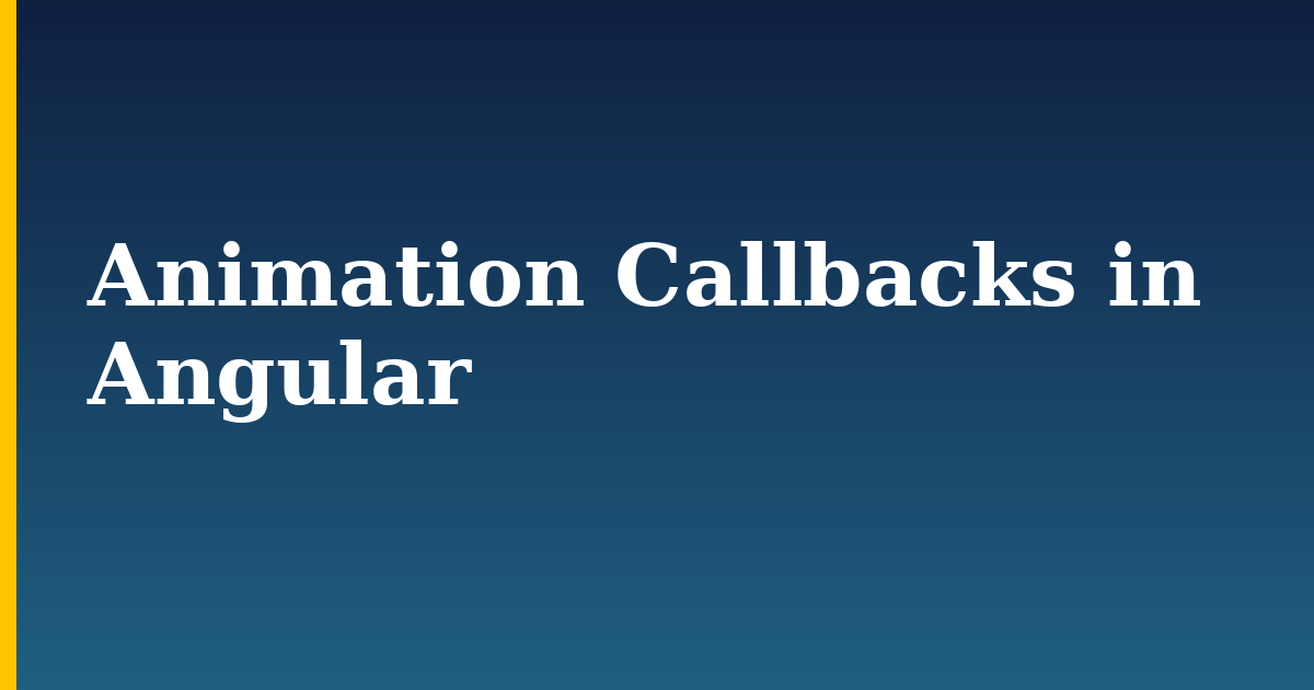 Animation Callbacks in Angular