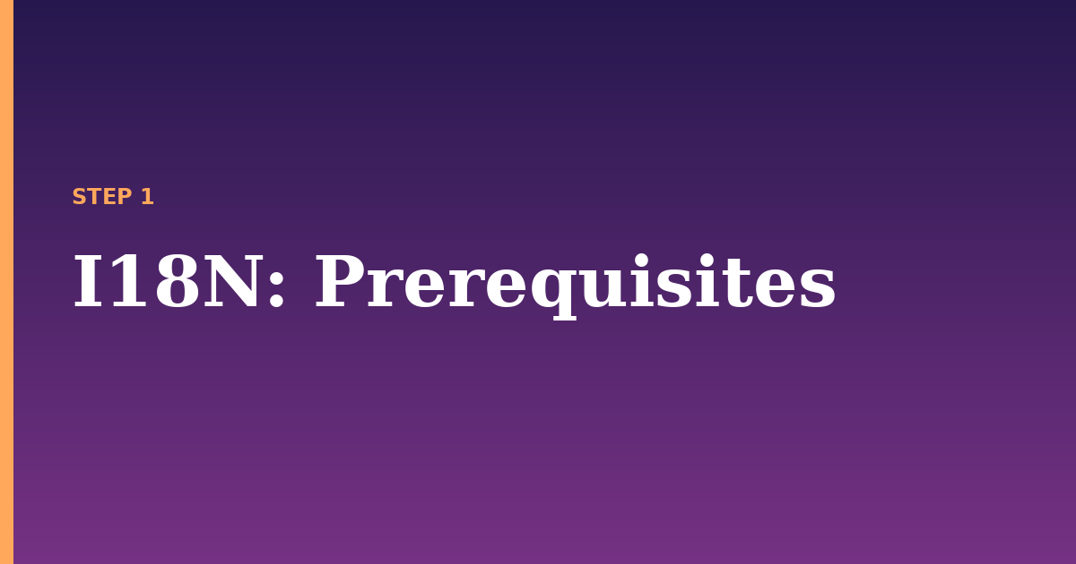 i18n illustration for: Prerequisites