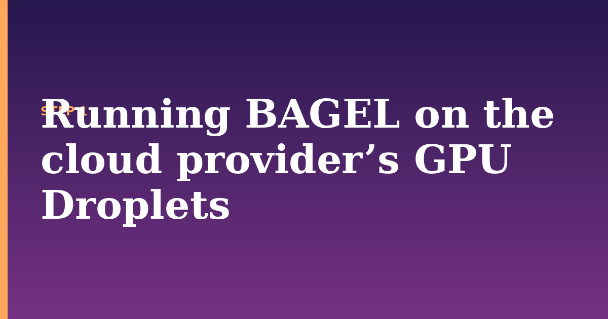 bagel illustration for: Running BAGEL on the cloud provider’s GPU Droplets