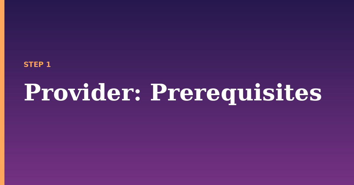 provider illustration for: Prerequisites