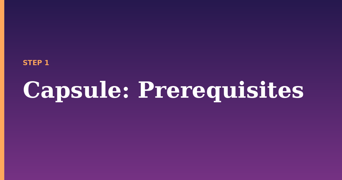 capsule illustration for: Prerequisites