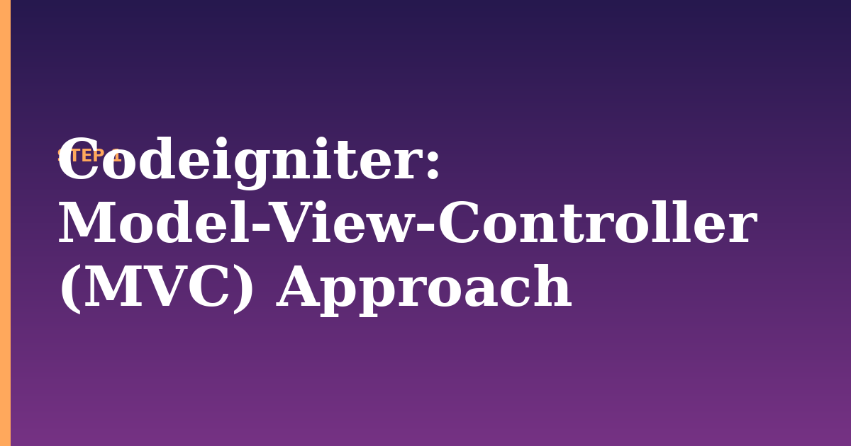 codeigniter illustration for: Model-View-Controller (MVC) Approach