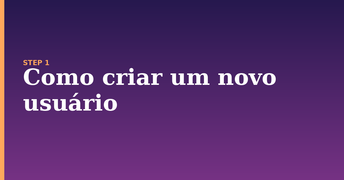 rio illustration for: Como criar um novo usuário