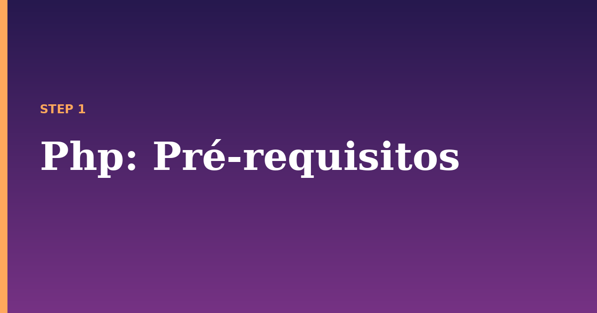 php illustration for: Pré-requisitos