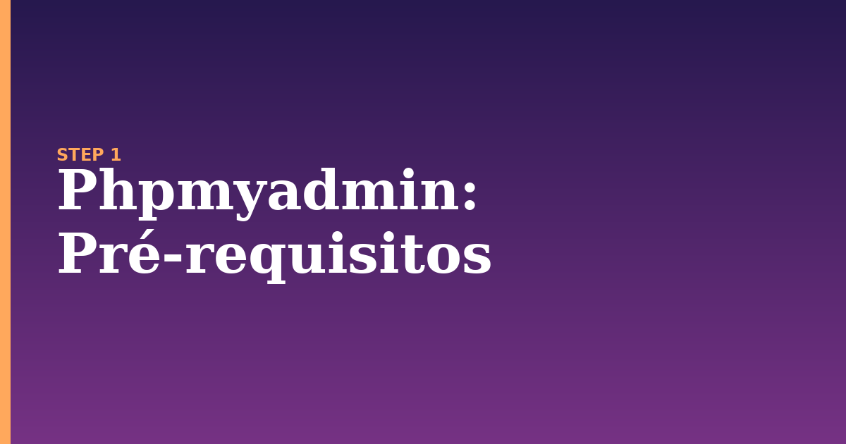 phpmyadmin illustration for: Pré-requisitos