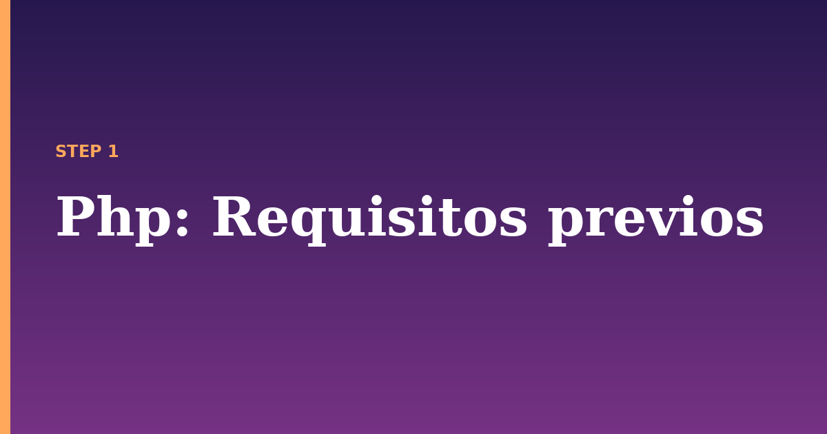 php illustration for: Requisitos previos