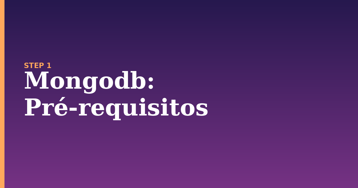 mongodb illustration for: Pré-requisitos