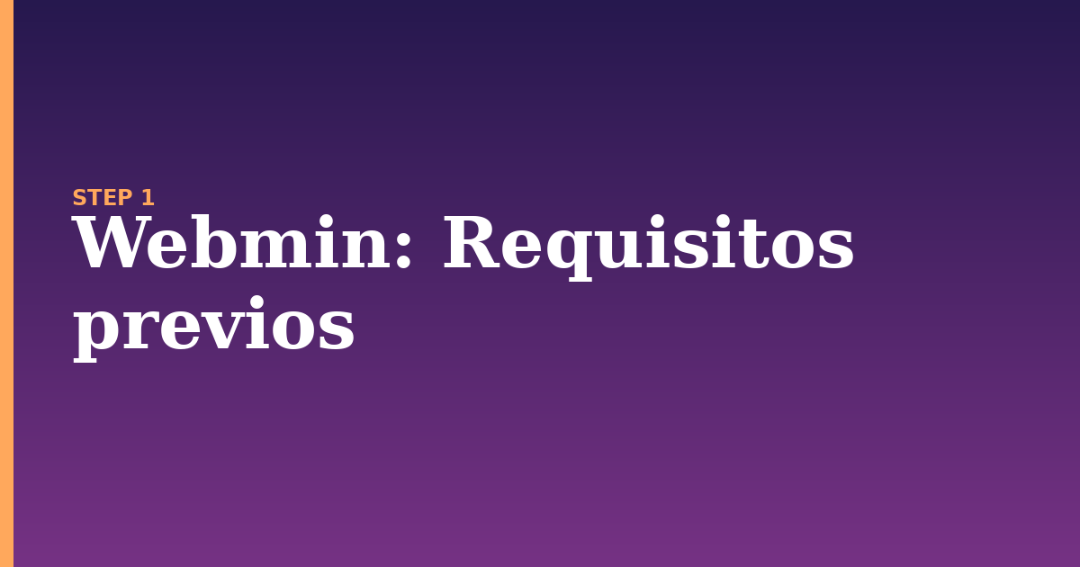 webmin illustration for: Requisitos previos