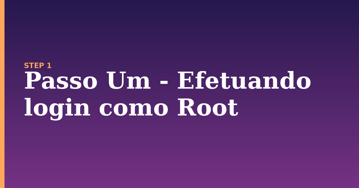 com illustration for: Passo Um - Efetuando login como Root