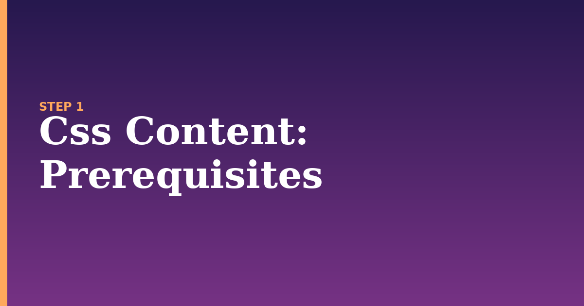 css content illustration for: Prerequisites