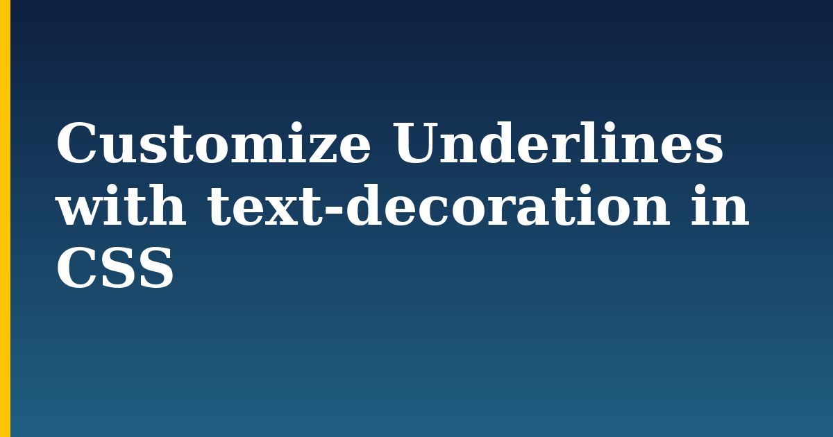 Customize Underlines with text-decoration in CSS