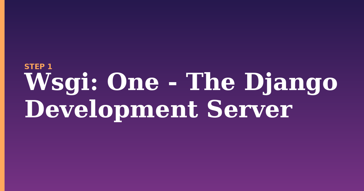 wsgi illustration for: One - The Django Development Server