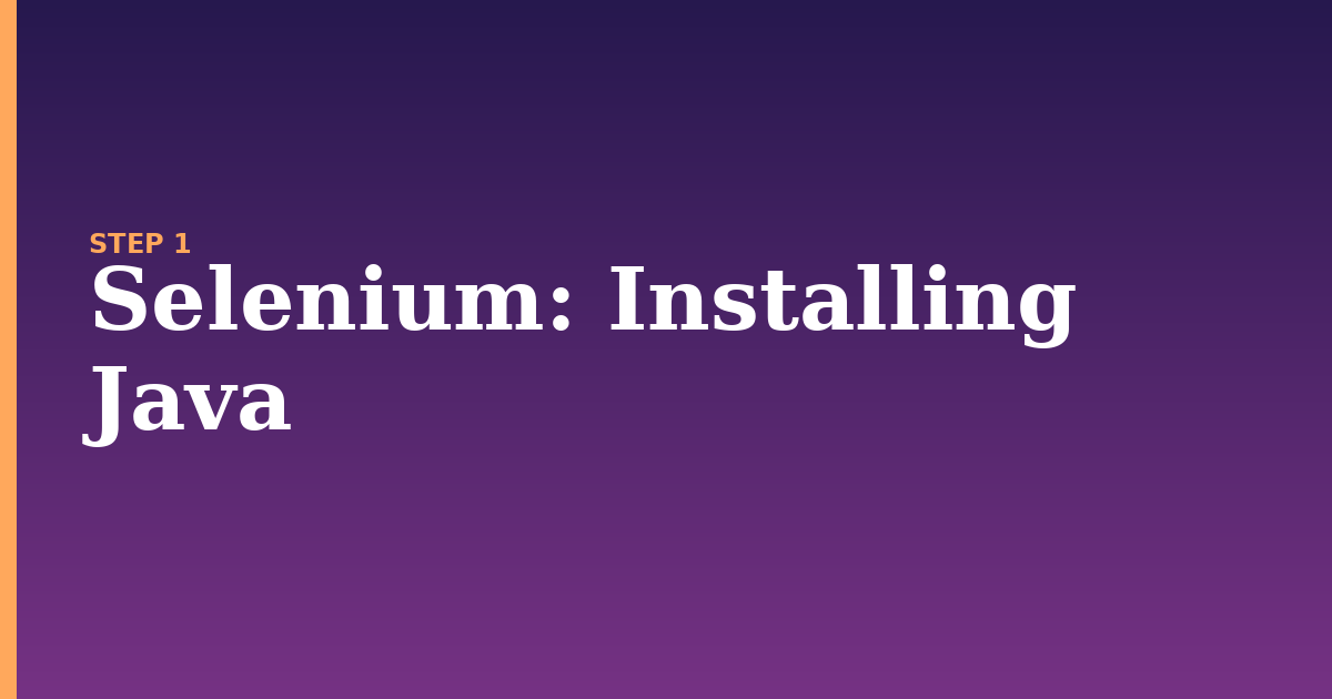 selenium illustration for: Installing Java