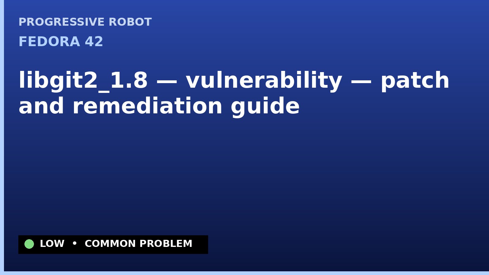 Fedora 42 — libgit2_1.8 — vulnerability — patch and remediation guide — diagnosis and fix on Fedora 42