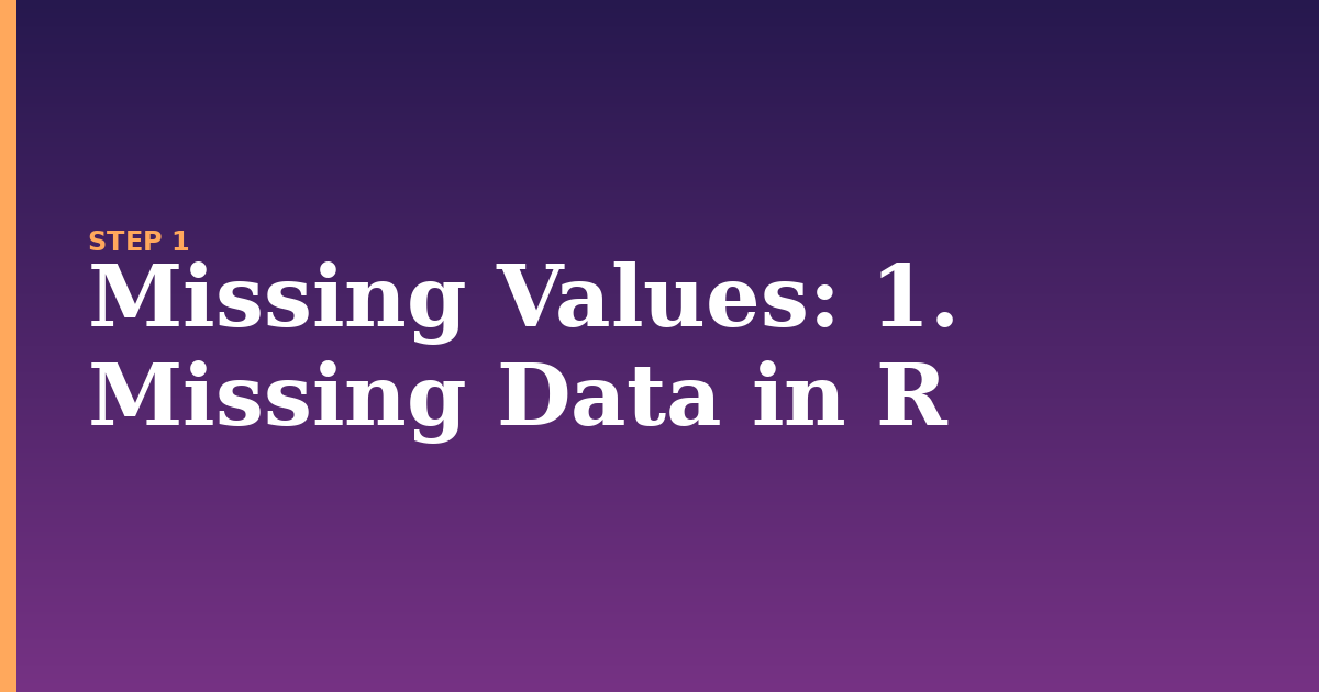 missing values illustration for: 1. Missing Data in R