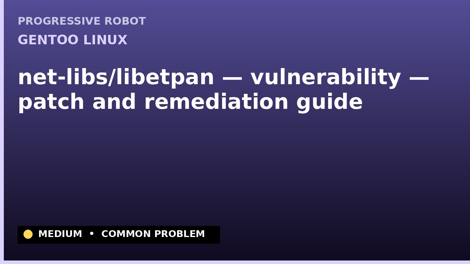 Gentoo Linux — net-libs/libetpan — vulnerability — patch and remediation guide — diagnosis and fix on Gentoo Linux