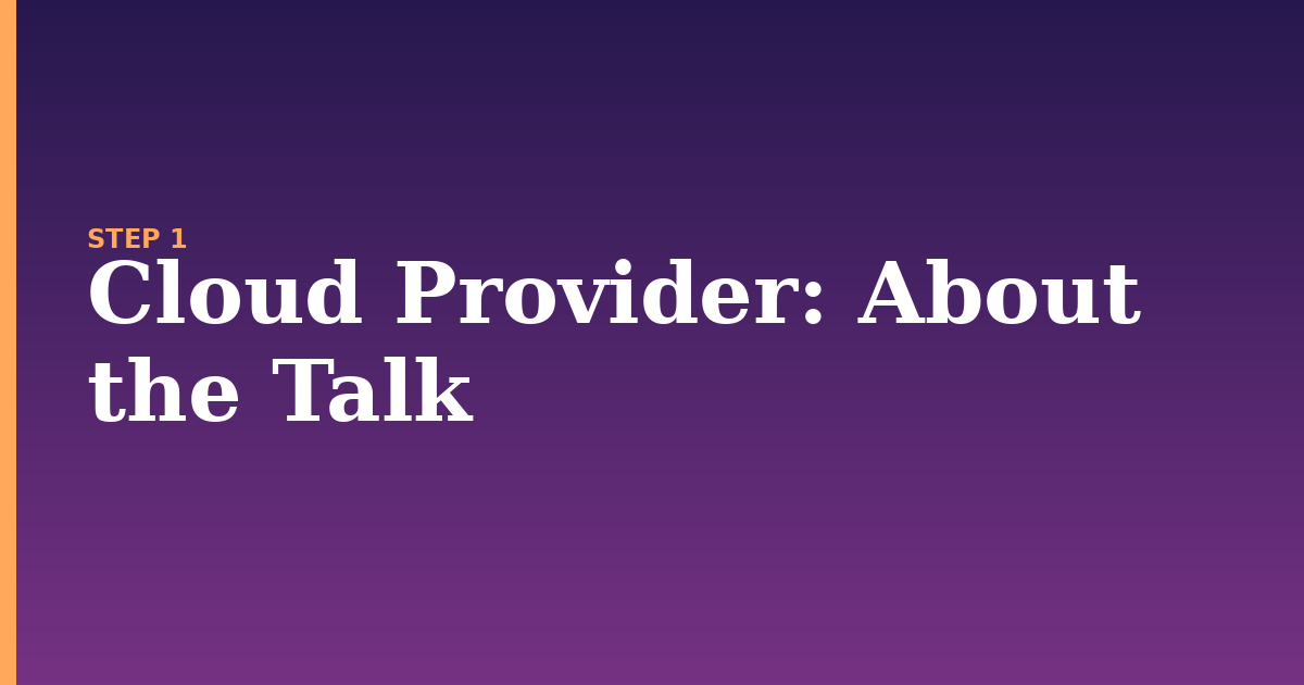 cloud provider illustration for: About the Talk