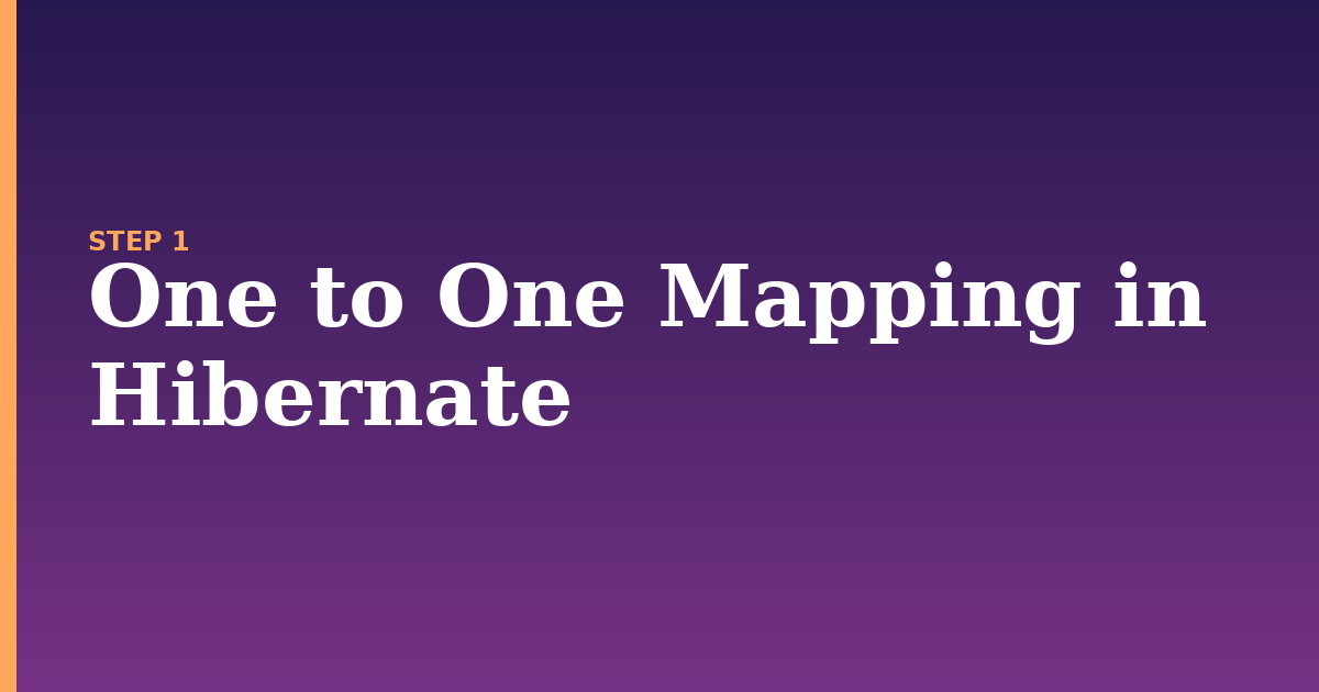 one mapping illustration for: One to One Mapping in Hibernate