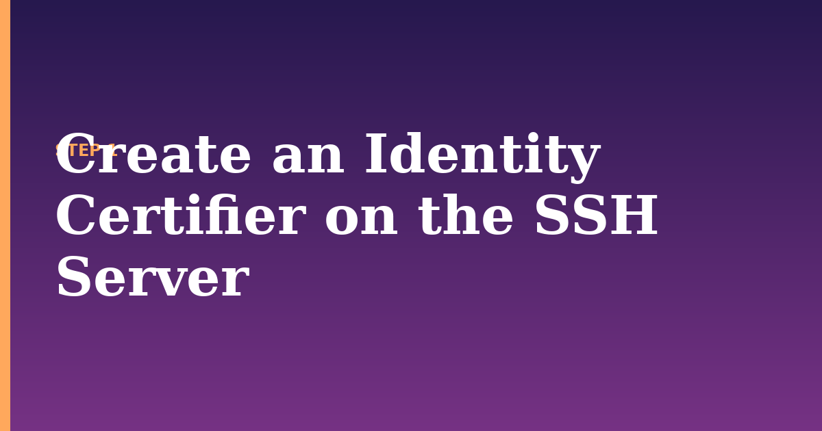server illustration for: Create an Identity Certifier on the SSH Server