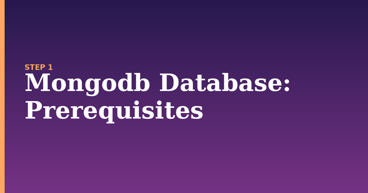 mongodb database illustration for: Prerequisites