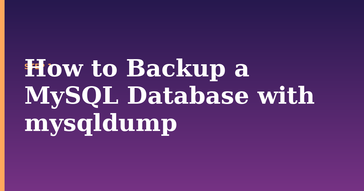 mysql illustration for: How to Backup a MySQL Database with mysqldump