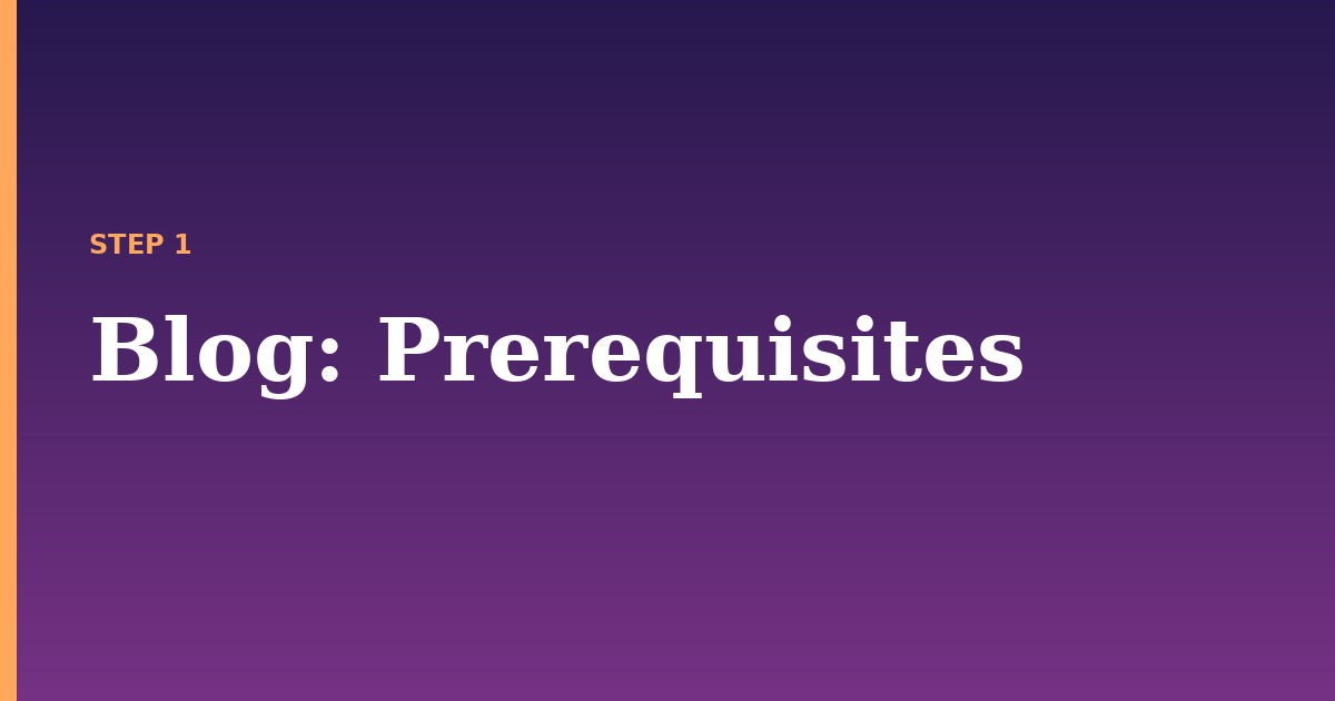 blog illustration for: Prerequisites