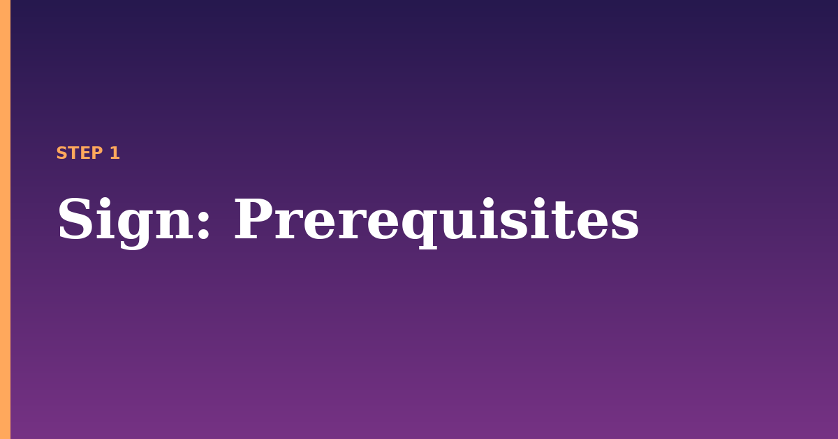 sign illustration for: Prerequisites